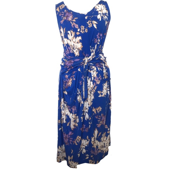 MaxMara Dresses & Skirts - Max Mara Weekend blue jersey front tie dress XL